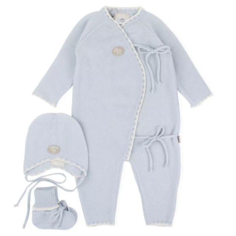 Lillelam - Hentesett i merinoull Babyblå