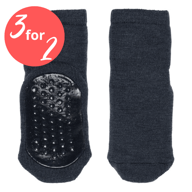 Hovedbilde MP - Antisklisokker i ull/bomull Dark Denim Melange